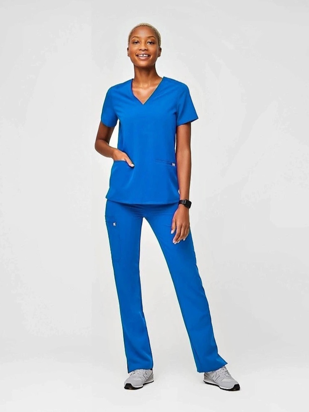FIGS Casma Scrub Top Blue V-Neck Size Small